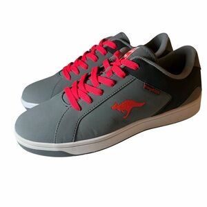 Kangaroos Gray Pink Athletic Sneakers Lace Up Women Low Top 10 NEW